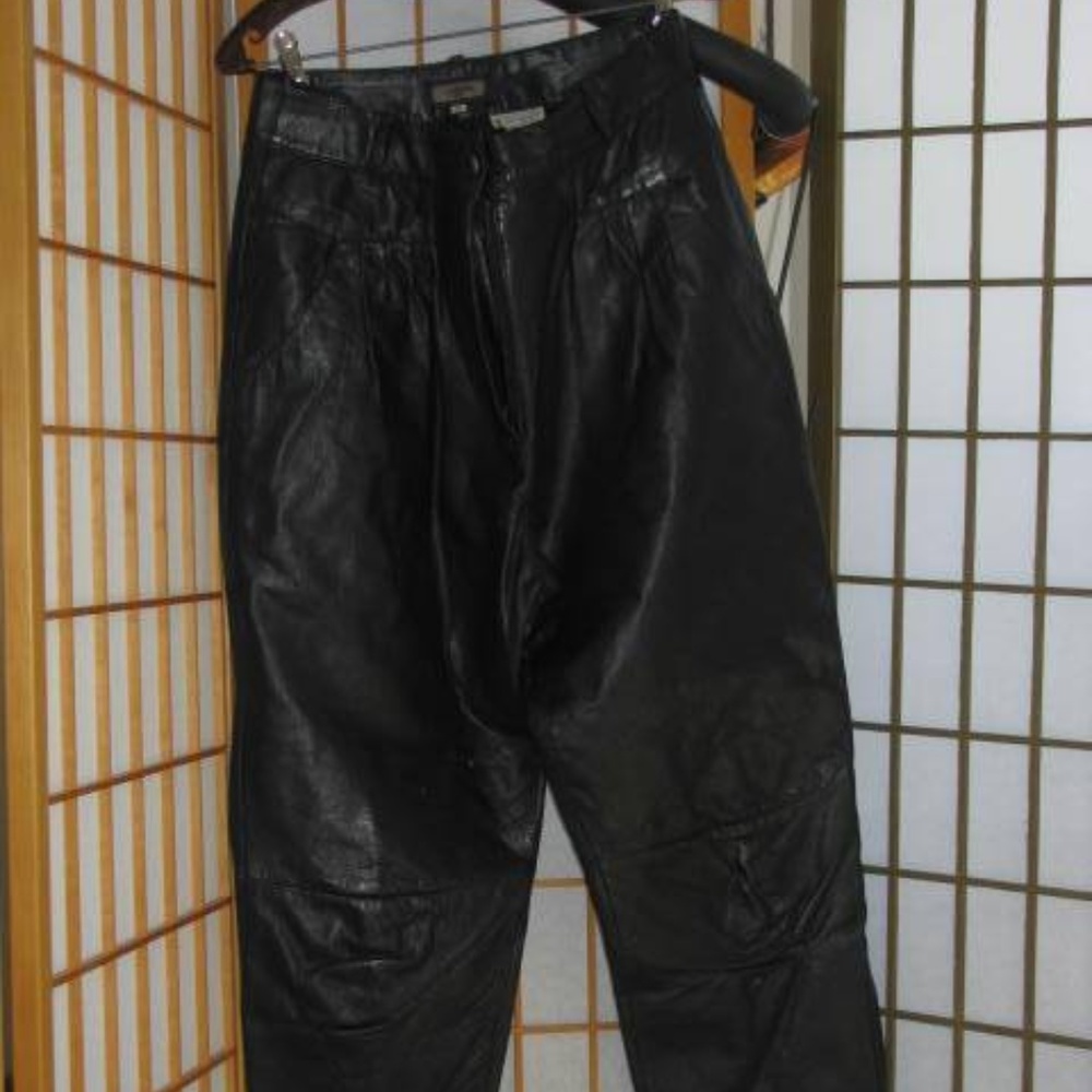 Retro Leather Motorcycle Pants